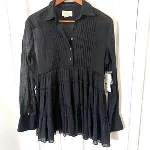 Long sleeve ruffle loose fit tunic